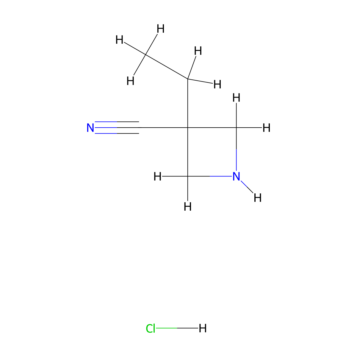 3-Ethylazetidine-3-carbonitrile hydrochloride molecular structure, CAS 1205750-03-3