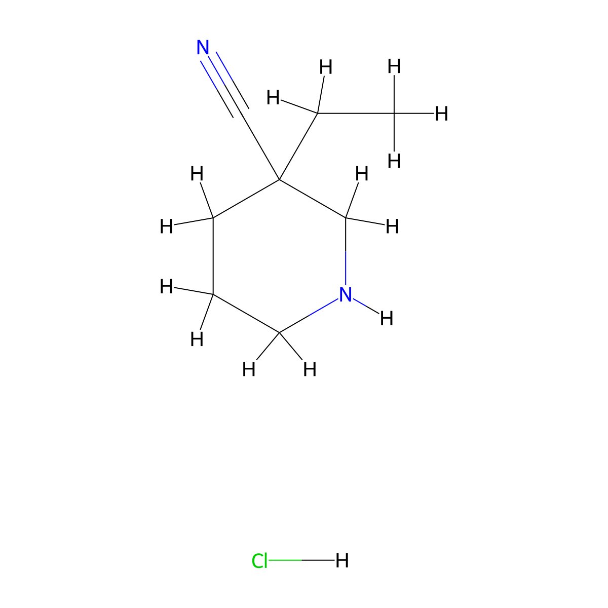 3-Ethylpiperidine-3-carbonitrile hydrochloride molecular structure, CAS 1205750-24-8