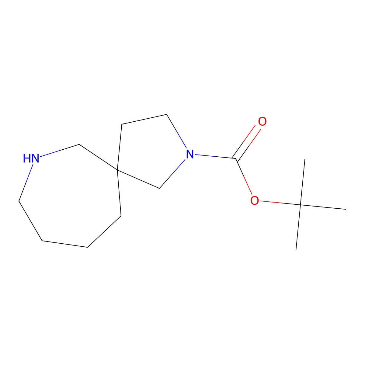 Tert-butyl 2,7-diazaspiro[4.6]undecane-2-carboxylate molecular structure, CAS 1205750-33-9