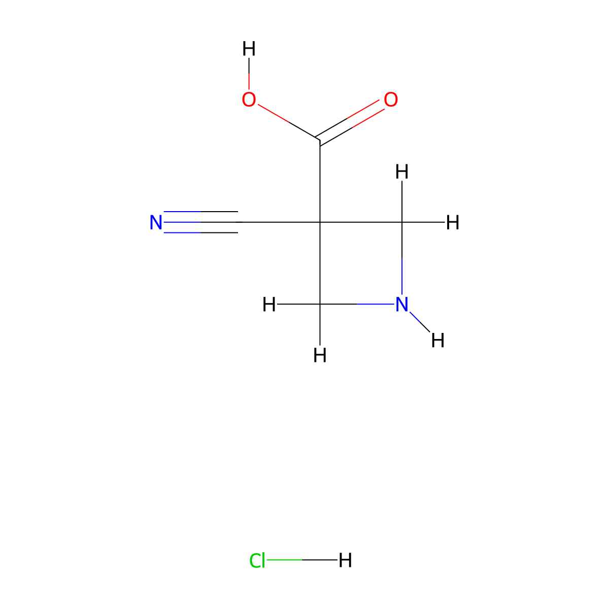 3-Cyanoazetidine-3-carboxylic acid hydrochloride molecular structure, CAS 1205750-42-0