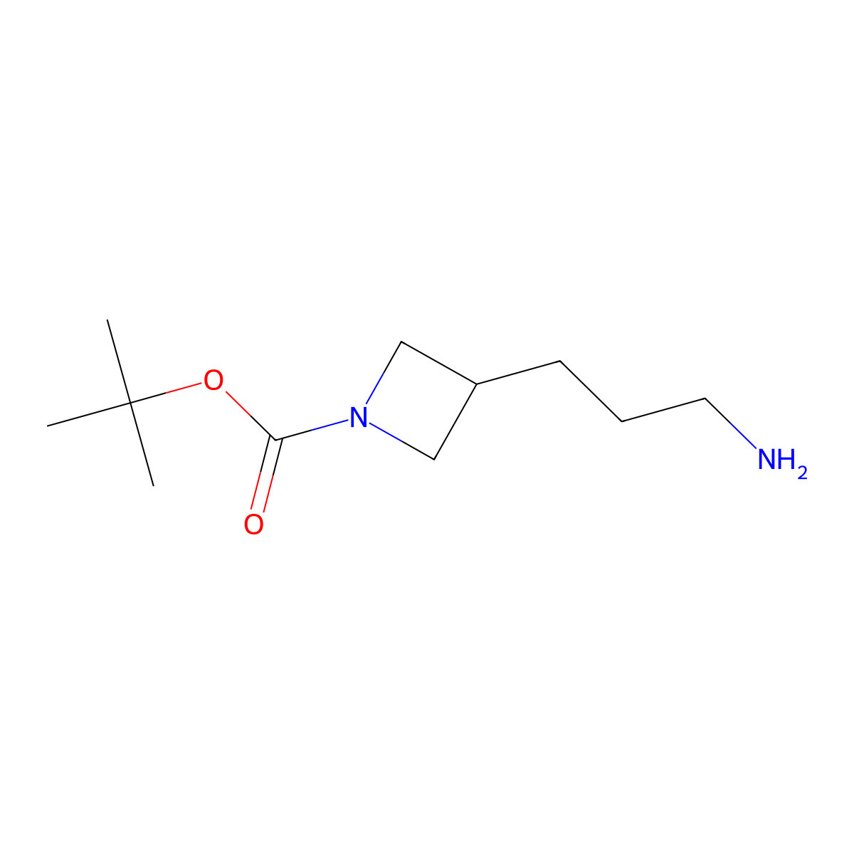 Tert-butyl 3-(3-aminopropyl)azetidine-1-carboxylate molecular structure, CAS 1205750-48-6