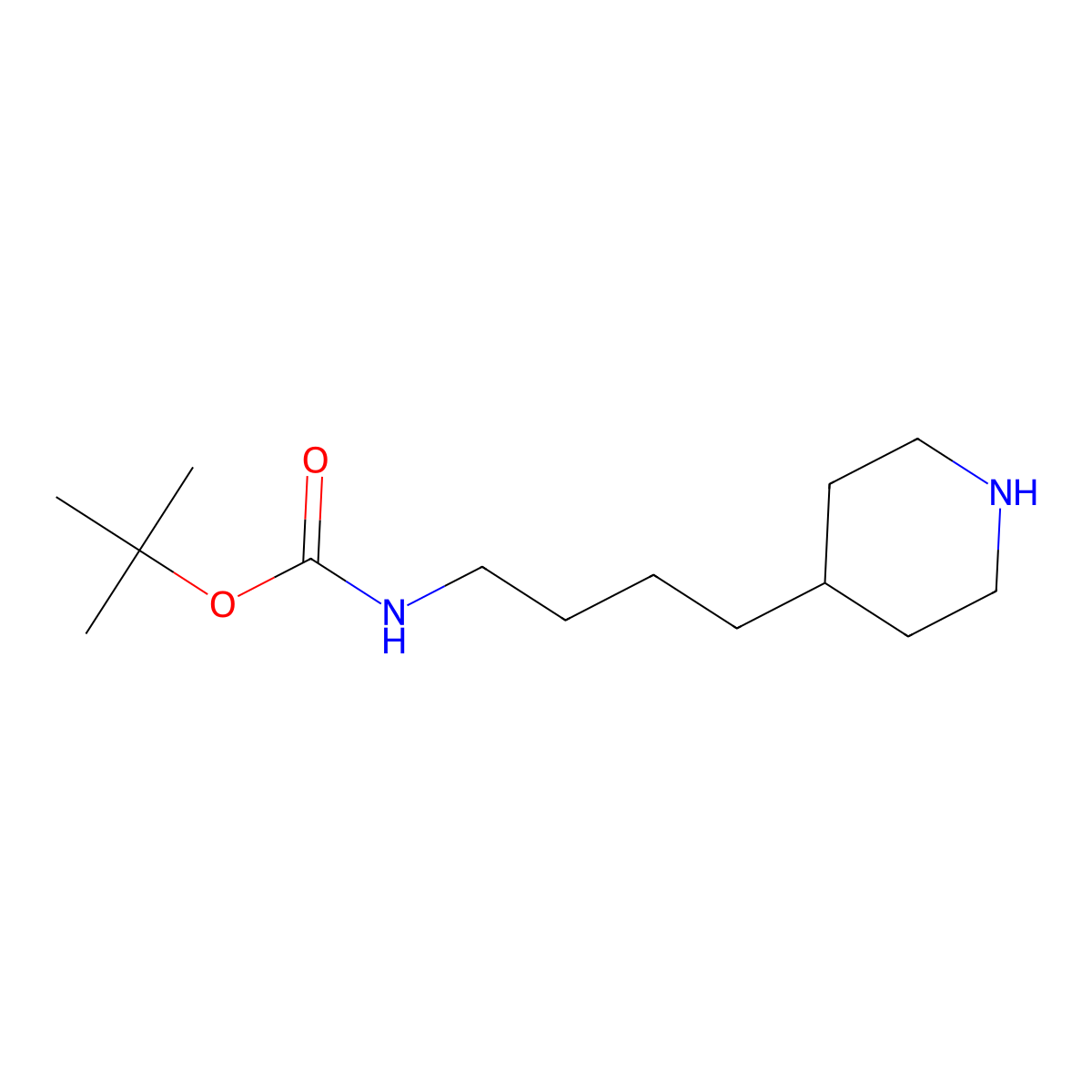 4-[4-(Boc-amino)butyl]piperidine molecular structure, CAS 1205750-67-9