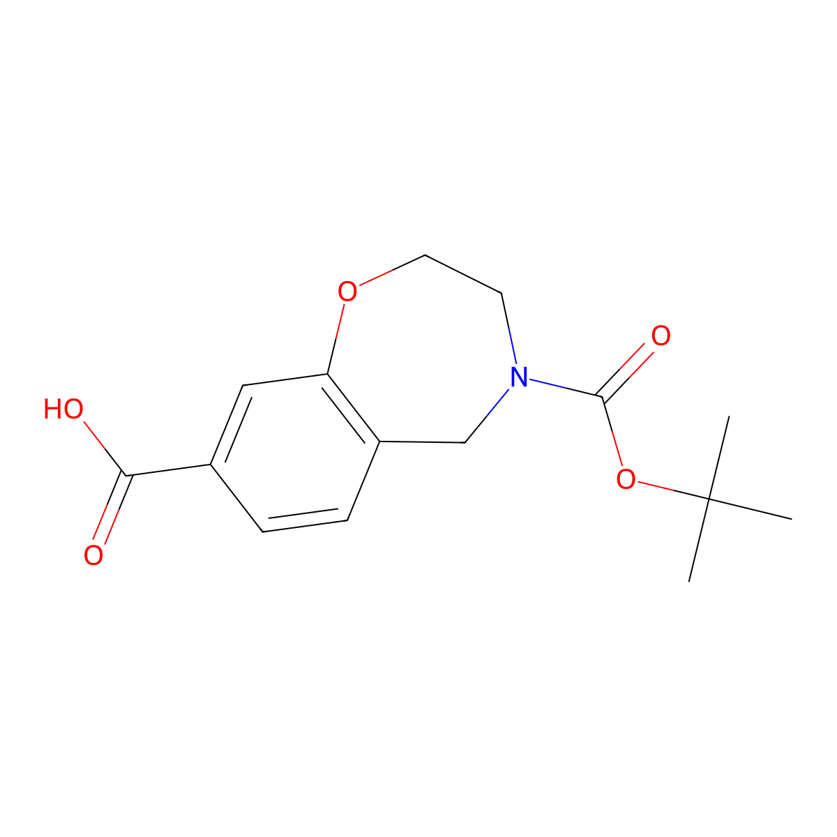 4-[(Tert-butoxy)carbonyl]-2,3,4,5-tetrahydro-1,4-benzoxazepine-8-carboxylic acid molecular structure, CAS 1205750-69-1