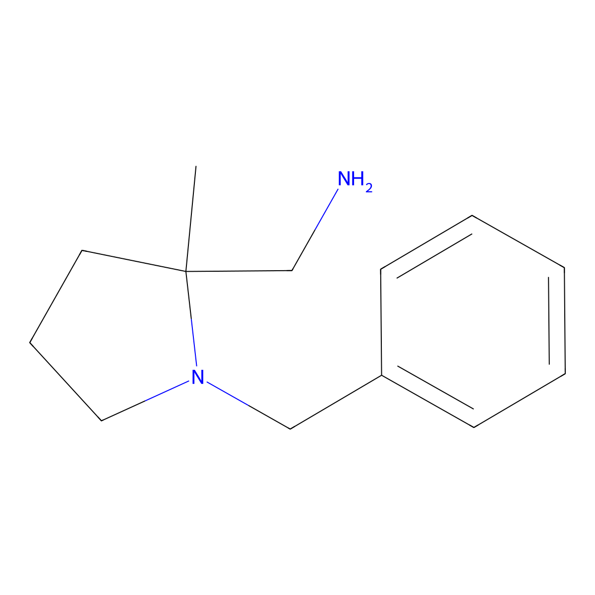(1-Benzyl-2-methylpyrrolidin-2-yl)methanamine molecular structure, CAS 1205750-81-7