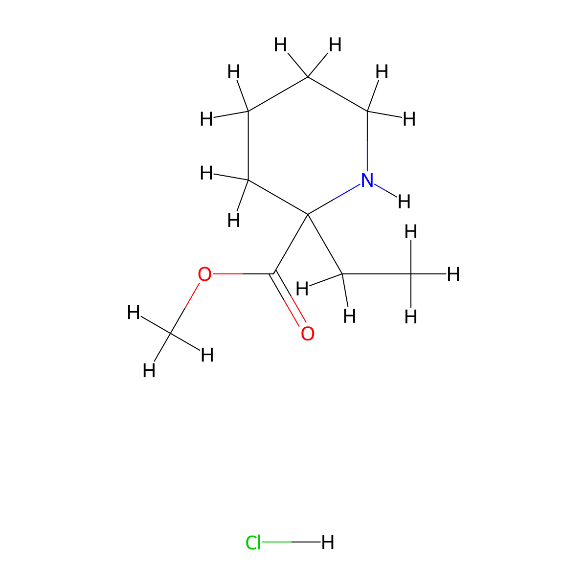 Methyl2-ethylpiperidine-2-carboxylatehydrochloride molecular structure, CAS 1205750-82-8