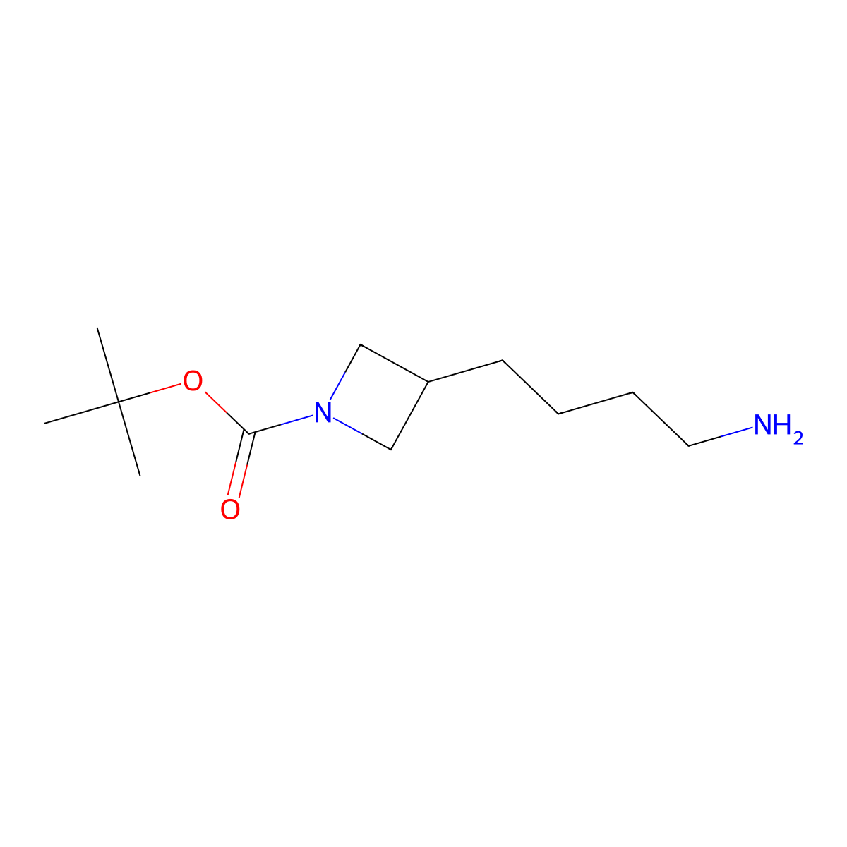 Tert-butyl 3-(4-aminobutyl)azetidine-1-carboxylate molecular structure, CAS 1205750-98-6