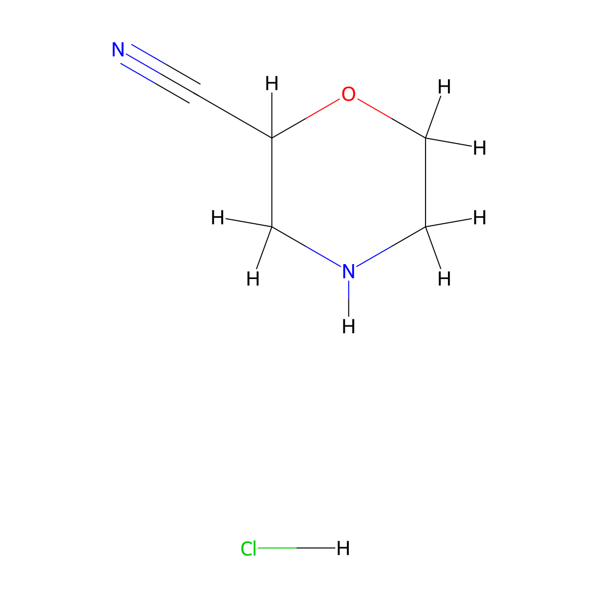 Morpholine-2-carbonitrile hydrochloride molecular structure, CAS 1205751-07-0