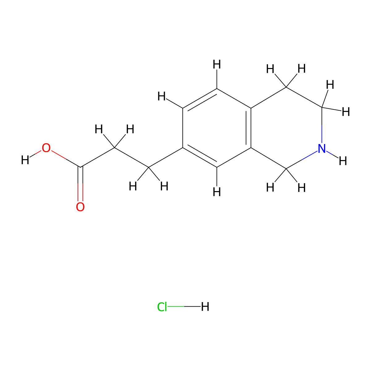 3-(1,2,3,4-Tetrahydroisoquinolin-7-yl)propanoic acid hydrochloride molecular structure, CAS 1205751-14-9