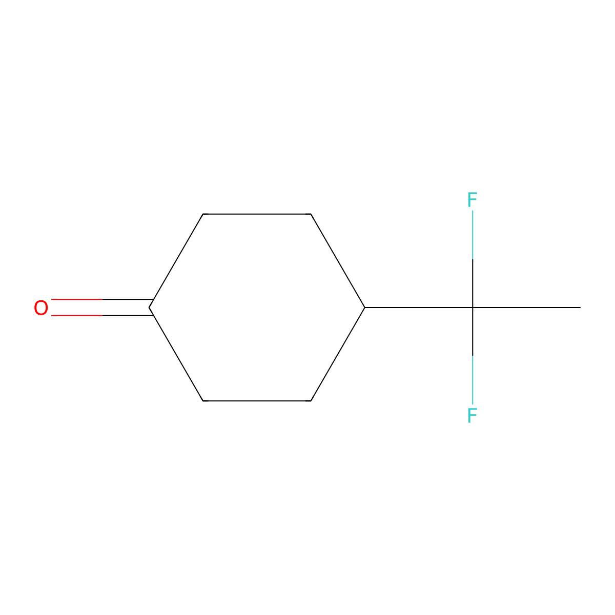 4-(1,1-Difluoroethyl)cyclohexanone molecular structure, CAS 1205751-18-3