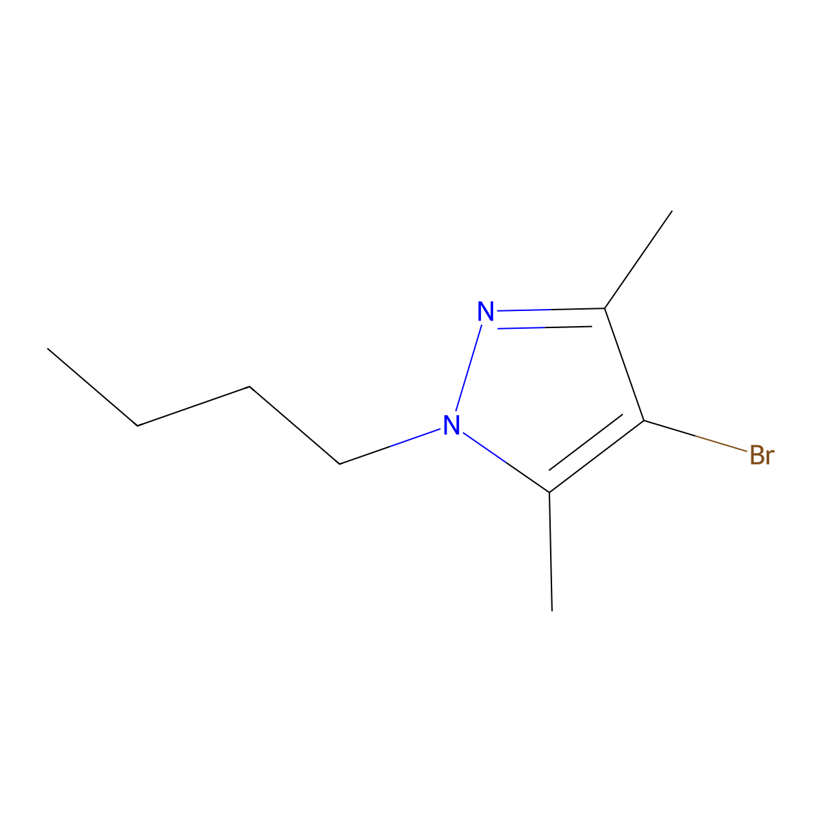4-Bromo-1-butyl-3,5-dimethyl-1H-pyrazole molecular structure, CAS 1205838-84-1