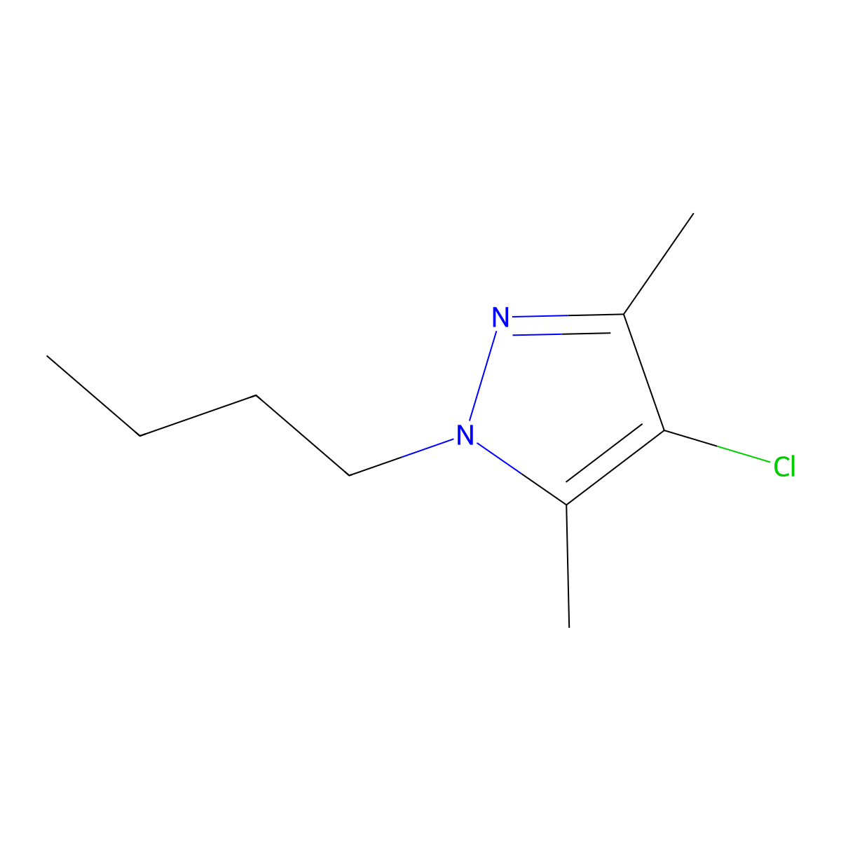 1-Butyl-4-chloro-3,5-dimethyl-1H-pyrazole molecular structure, CAS 1205839-16-2