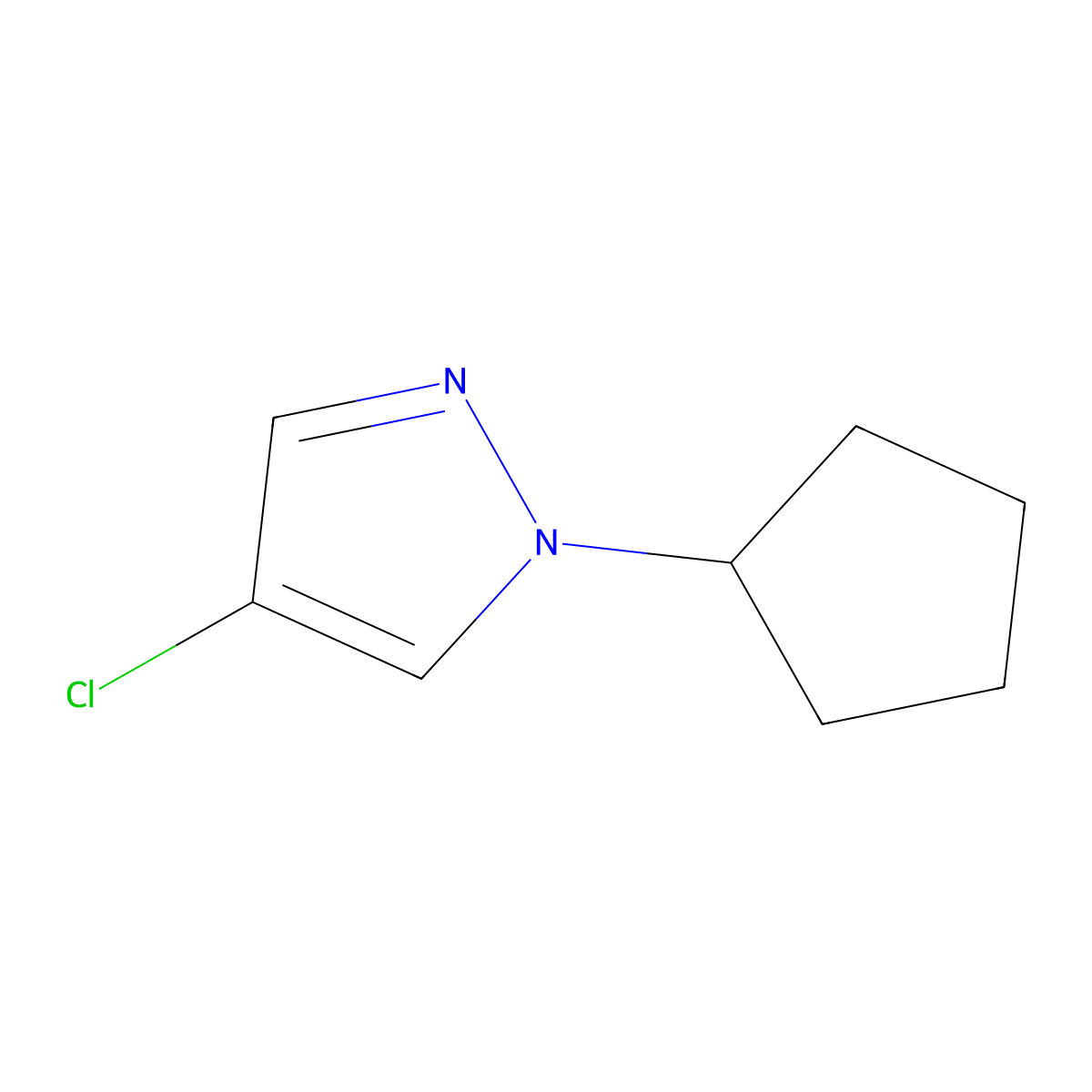 4-Chloro-1-cyclopentyl-1H-pyrazole molecular structure, CAS 1205839-54-8