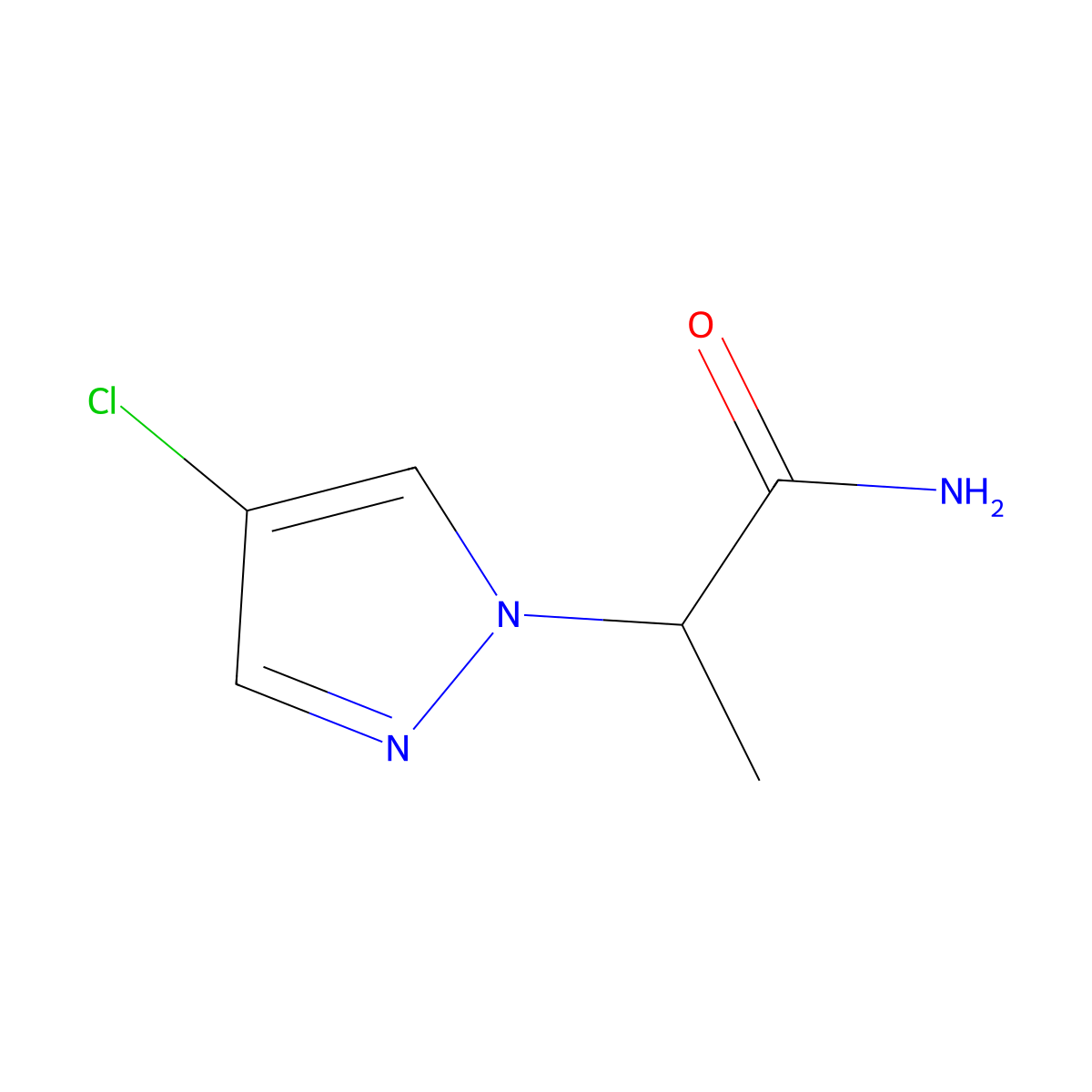 2-(4-chloro-1H-pyrazol-1-yl)propanamide molecular structure, CAS 1205841-05-9