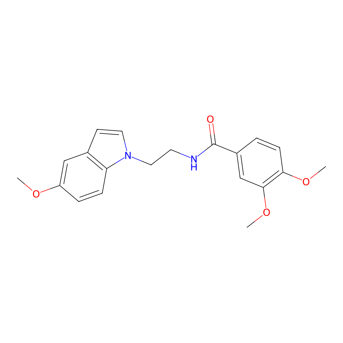 3,4-dimethoxy-N-[2-(5-methoxy-1H-indol-1-yl)ethyl]benzamide molecular structure, CAS 1205861-58-0