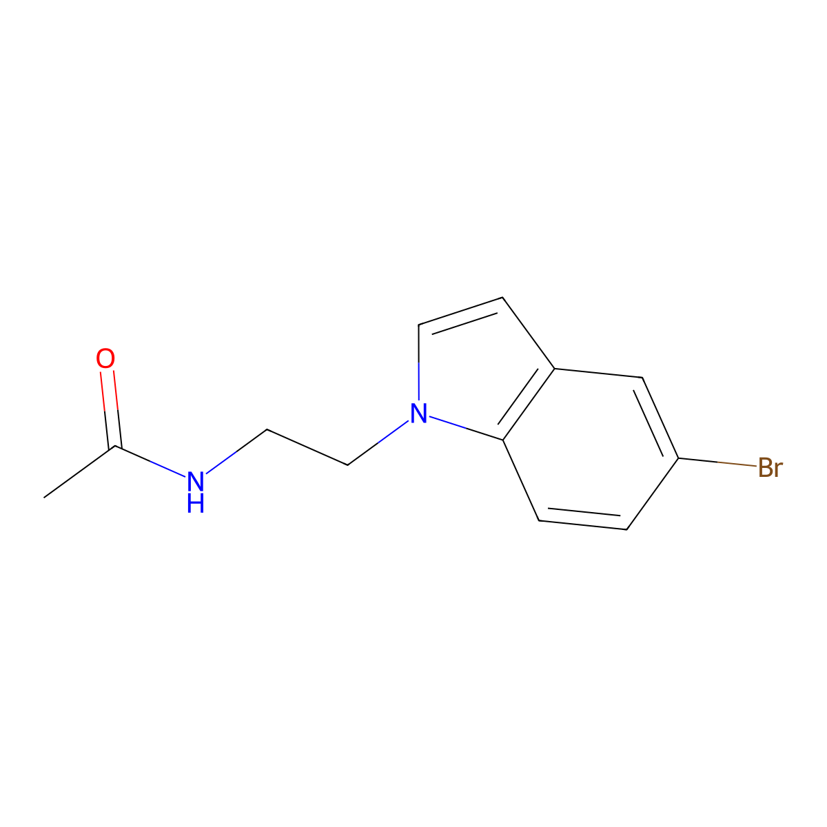 N-[2-(5-bromo-1H-indol-1-yl)ethyl]acetamide molecular structure, CAS 1205861-85-3
