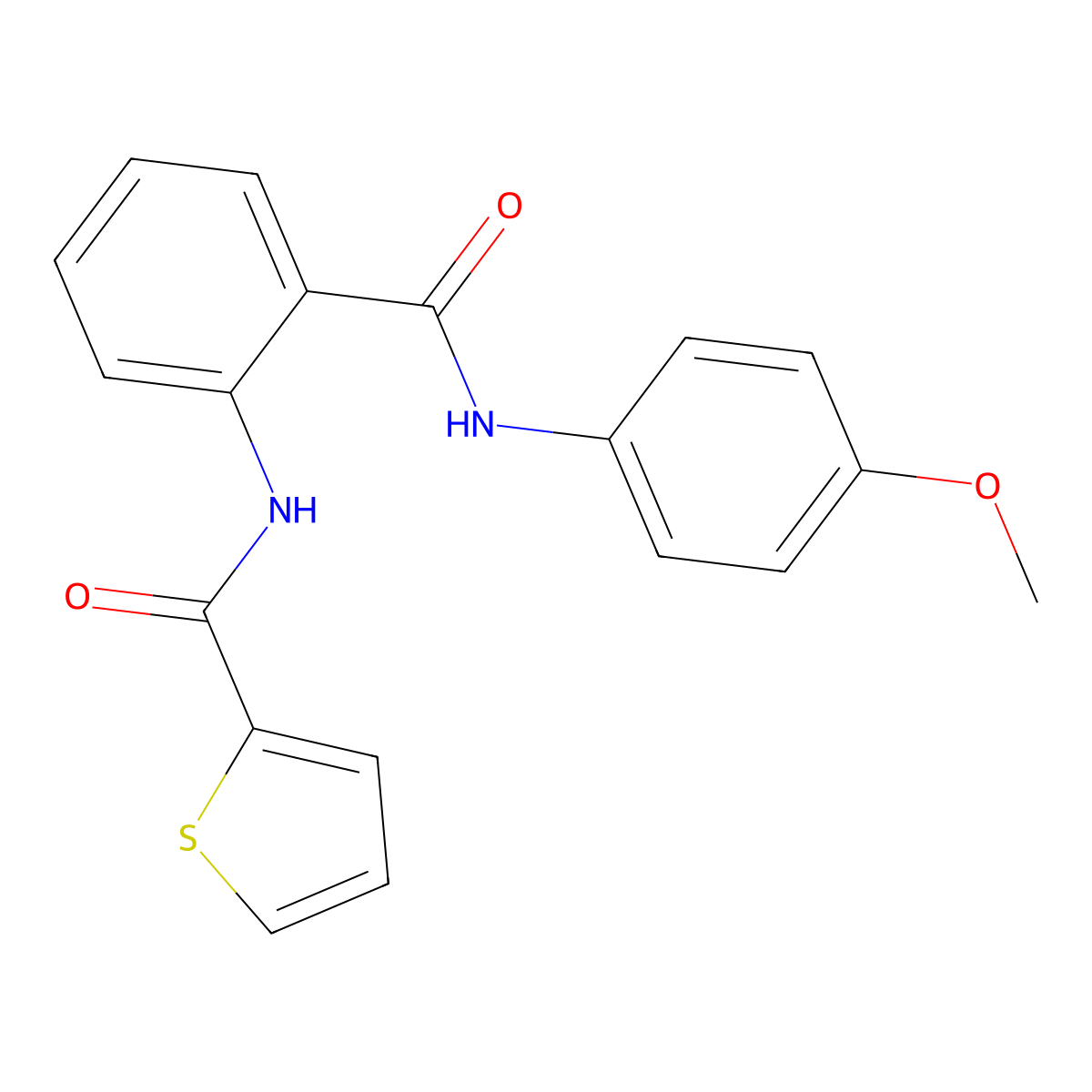 N-[2-[(4-methoxyphenyl)carbamoyl]phenyl]thiophene-2-carboxamide molecular structure, CAS 120590-78-5