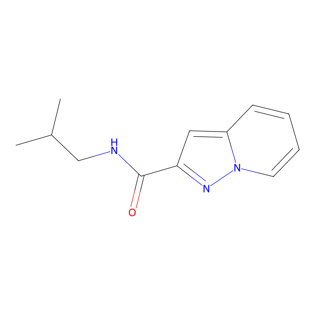N-isobutylpyrazolo[1,5-a]pyridine-2-carboxamide molecular structure, CAS 1205915-19-0