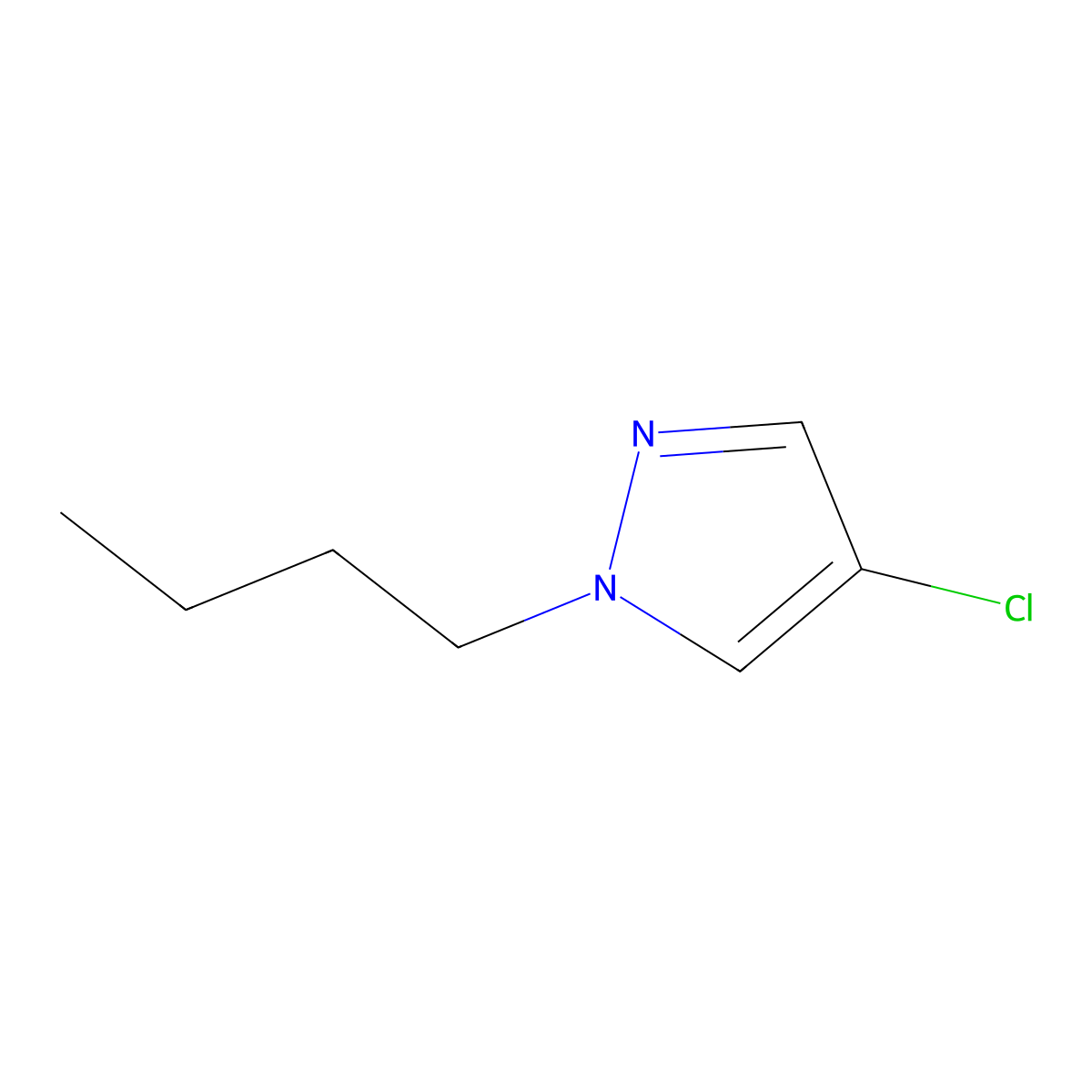 1-butyl-4-chloro-1H-pyrazole molecular structure, CAS 1205921-71-6