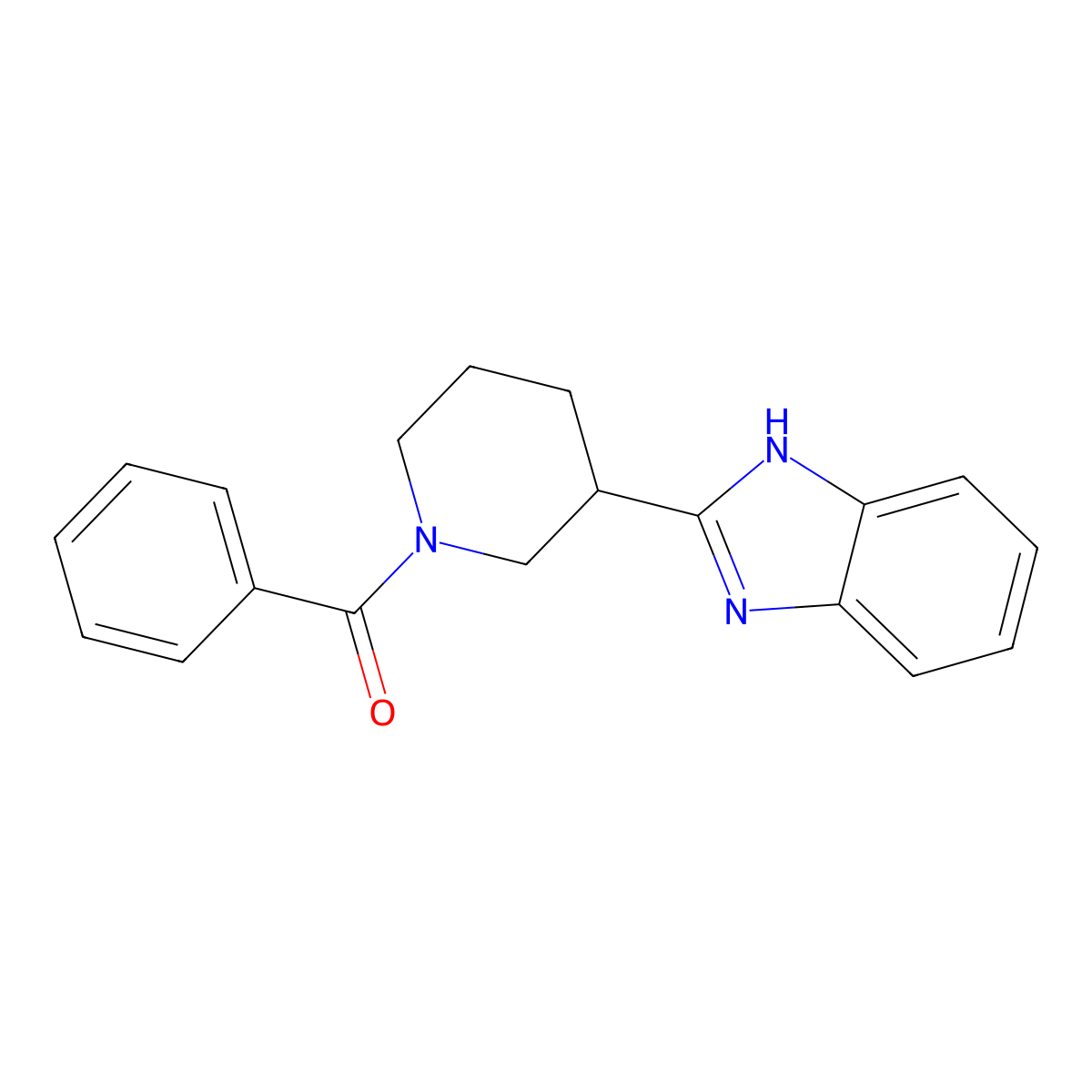 2-(1-benzoylpiperidin-3-yl)-1H-1,3-benzodiazole molecular structure, CAS 1205931-07-2