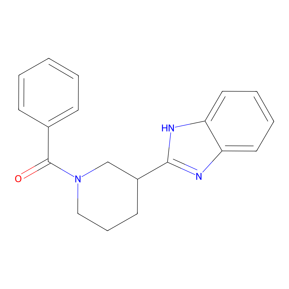 2-(1-benzoylpiperidin-3-yl)-1H-1,3-benzodiazole molecular structure, CAS 1205931-07-2