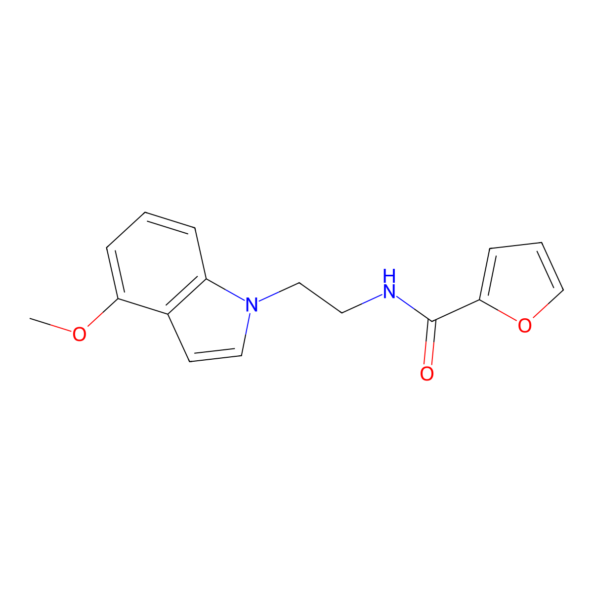 N-[2-(4-methoxy-1H-indol-1-yl)ethyl]-2-furamide molecular structure, CAS 1205931-55-0