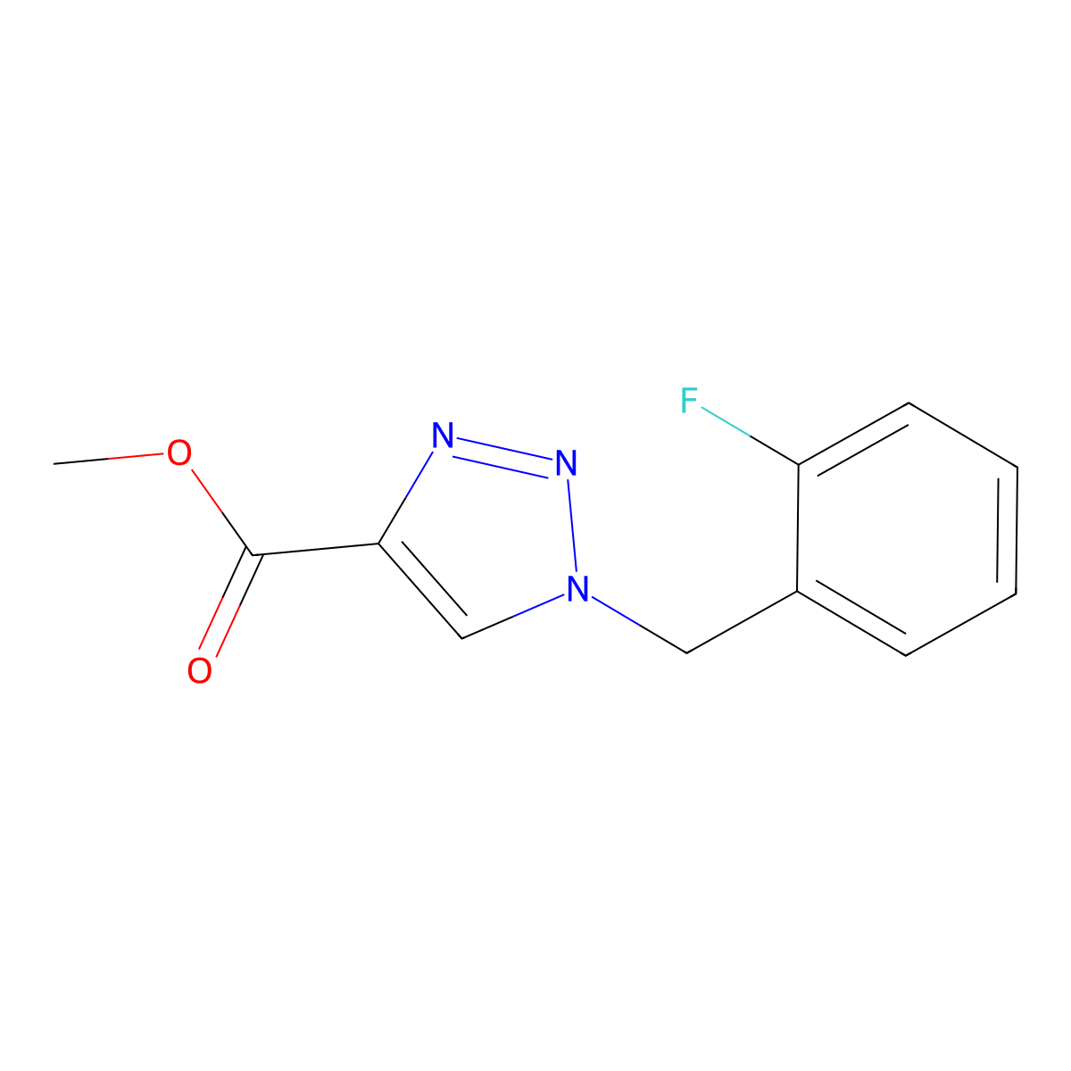 Methyl 1-(2-fluorobenzyl)-1h-1,2,3-triazole-4-carboxylate molecular structure, CAS 1205975-58-1