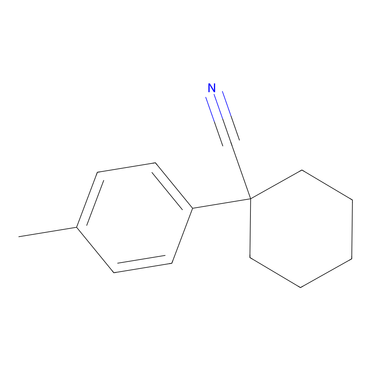 1-(4-Methylphenyl)cyclohexanecarbonitrile molecular structure, CAS 1206-13-9