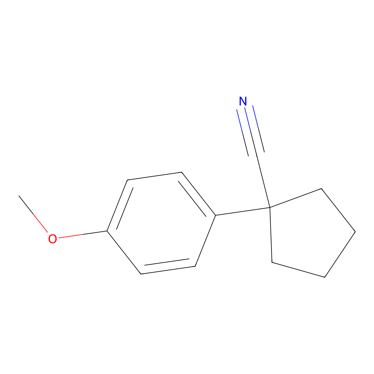 1-(4-Methoxyphenyl)cyclopentanecarbonitrile molecular structure, CAS 1206-15-1