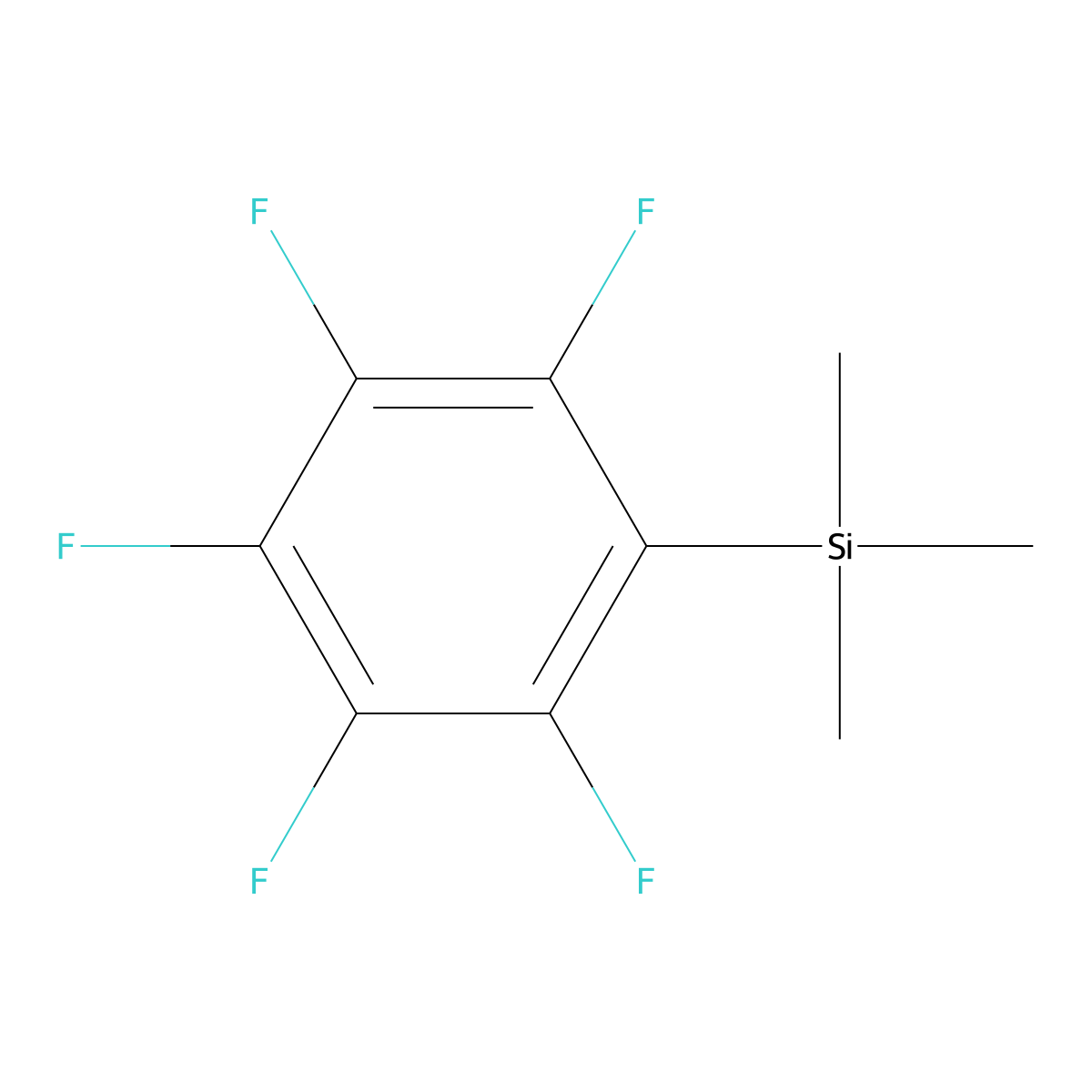 Trimethyl(pentafluorophenyl)silane molecular structure, CAS 1206-46-8