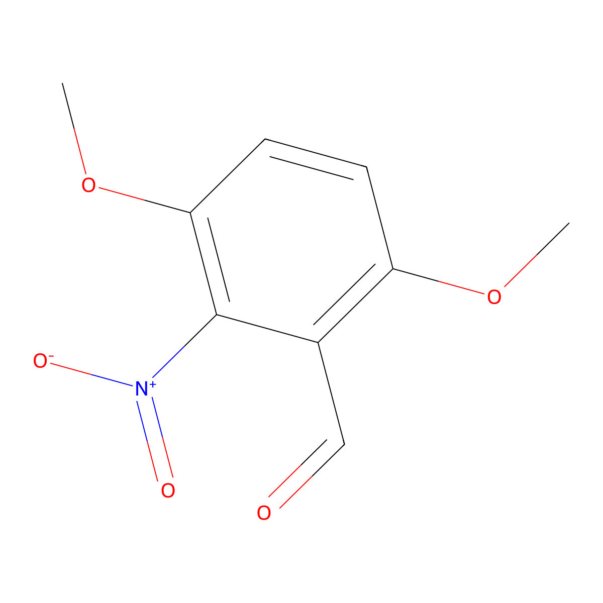 3,6-Dimethoxy-2-nitrobenzaldehyde molecular structure, CAS 1206-55-9