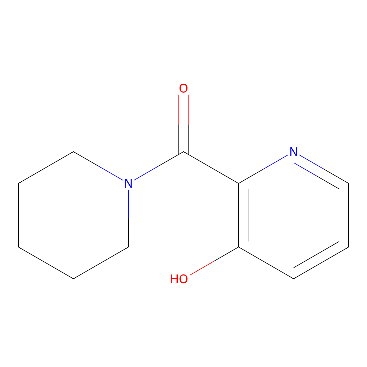 1-((3-Hydroxy-2-pyridyl)carbonyl)piperidine molecular structure, CAS 1206-86-6