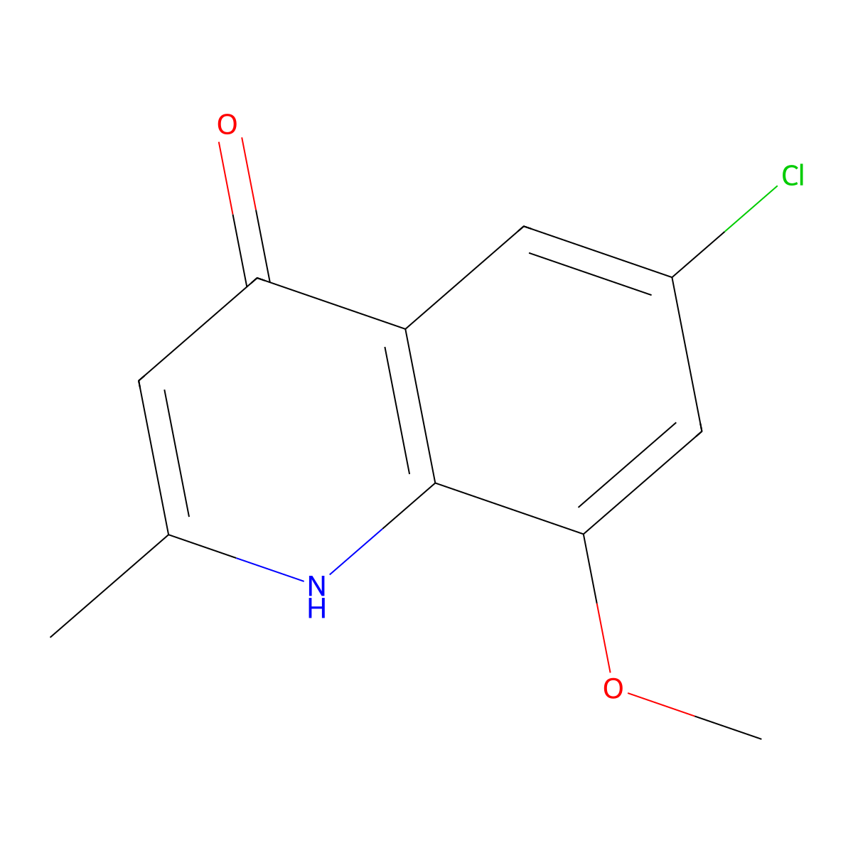 6-Chloro-8-methoxy-2-methylquinolin-4-ol molecular structure, CAS 1206-97-9