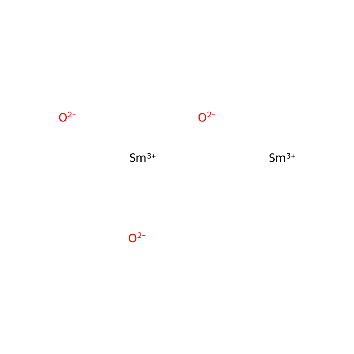 Samarium oxide (Sm2O3) molecular structure, CAS 12060-58-1