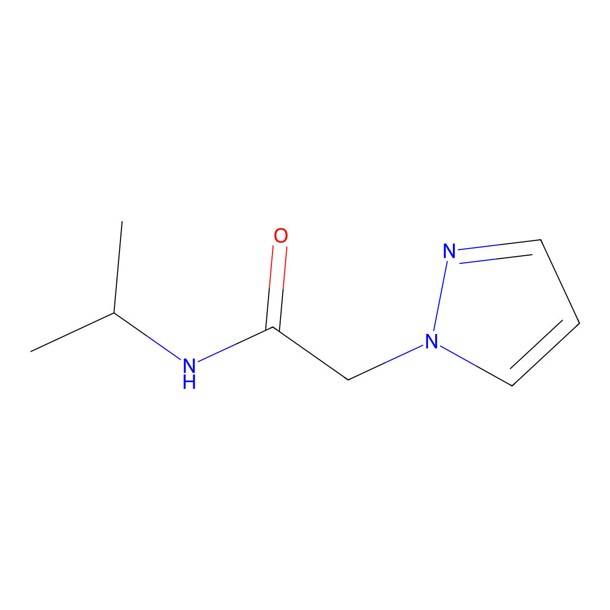 N-(propan-2-yl)-2-(1H-pyrazol-1-yl)acetamide molecular structure, CAS 1206055-55-1