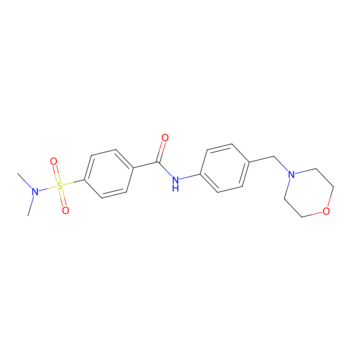 4-(dimethylsulfamoyl)-N-[4-(morpholin-4-ylmethyl)phenyl]benzamide molecular structure, CAS 1206078-36-5