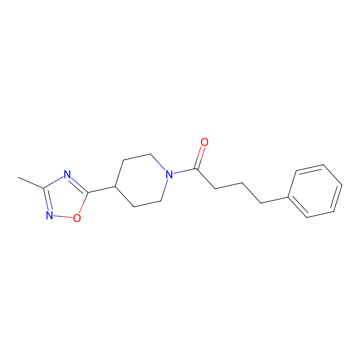1-[4-(3-Methyl-1,2,4-oxadiazol-5-yl)piperidin-1-yl]-4-phenylbutan-1-one molecular structure, CAS 1206079-91-5