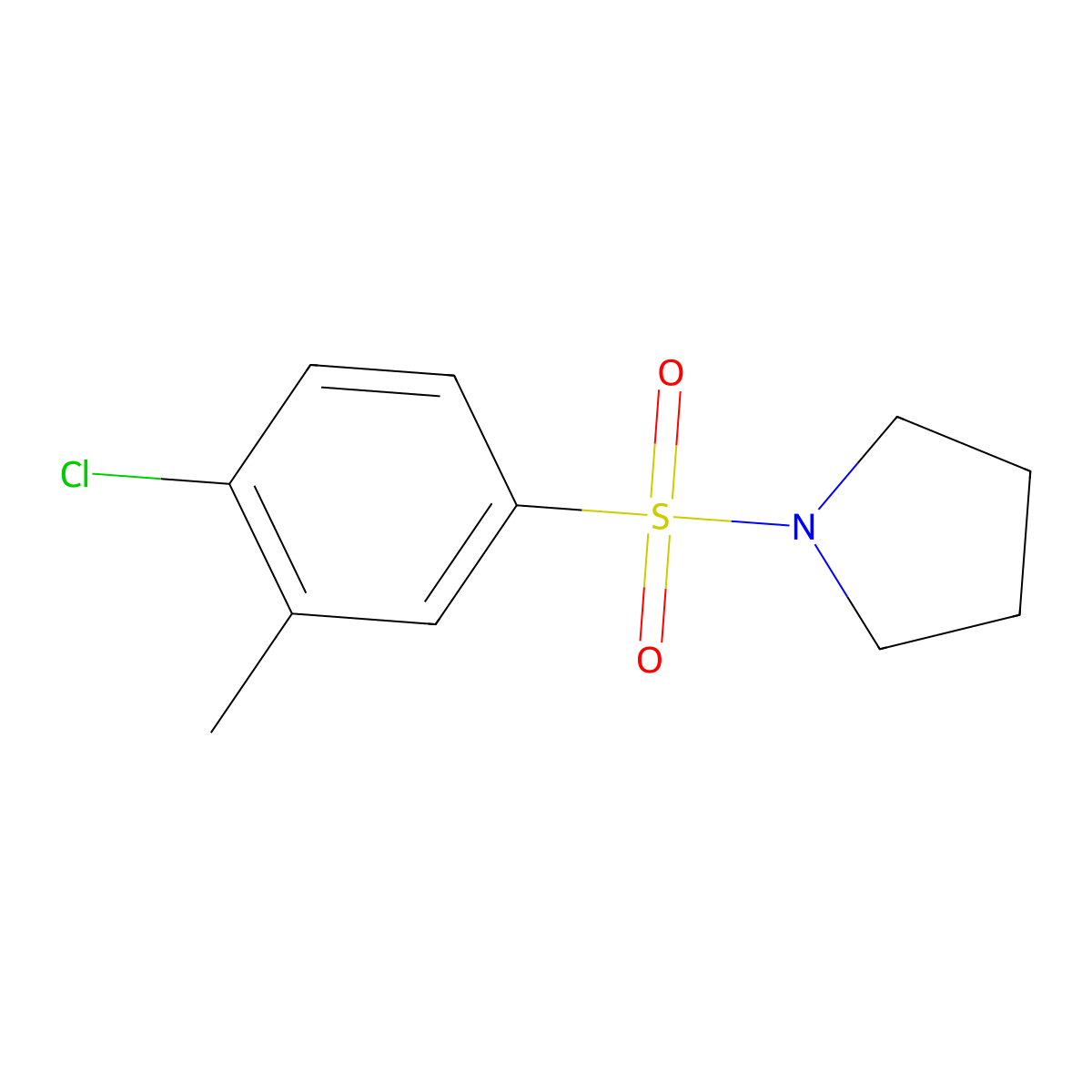 1-(4-Chloro-3-methylbenzenesulfonyl)pyrrolidine molecular structure, CAS 1206081-78-8