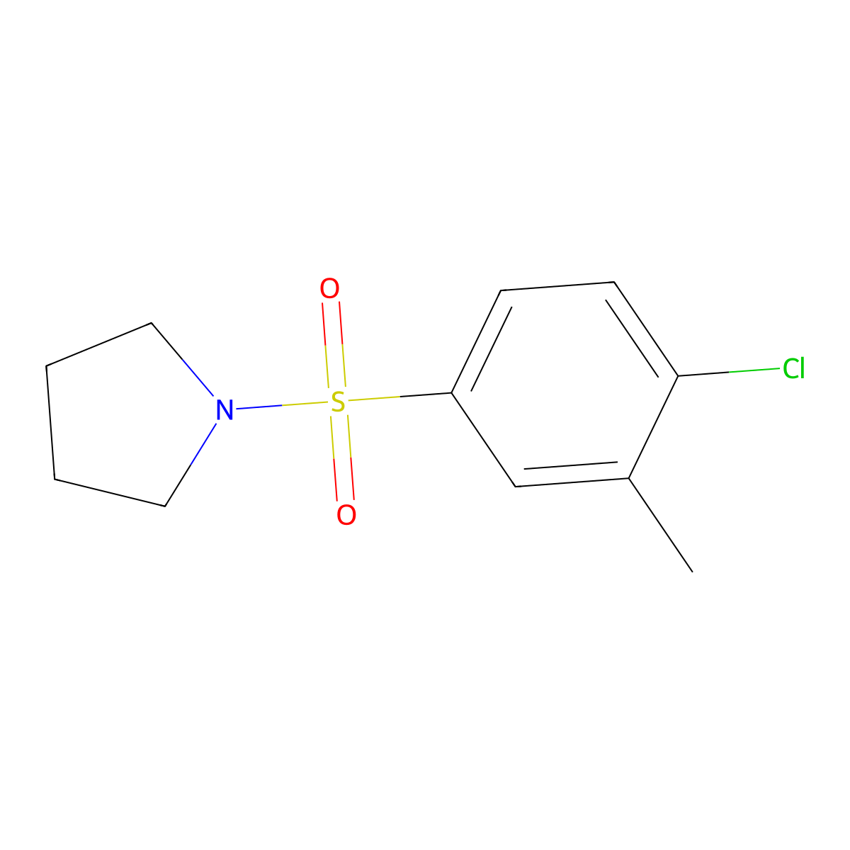 1-(4-Chloro-3-methylbenzenesulfonyl)pyrrolidine molecular structure, CAS 1206081-78-8