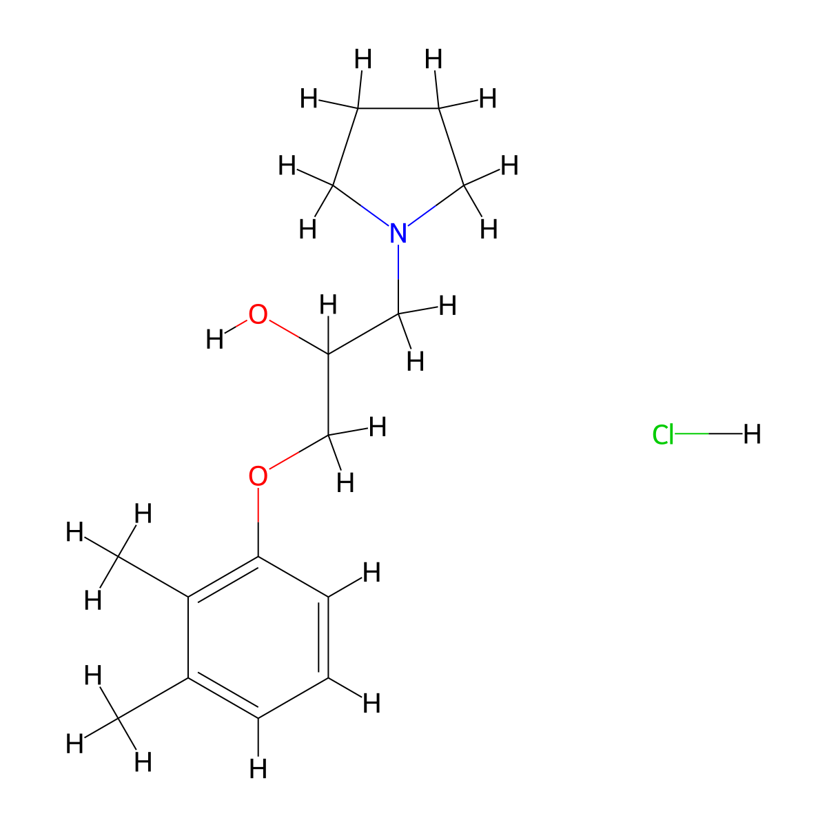 1-(2,3-Dimethylphenoxy)-3-(pyrrolidin-1-yl)propan-2-ol hydrochloride molecular structure, CAS 1206082-61-2
