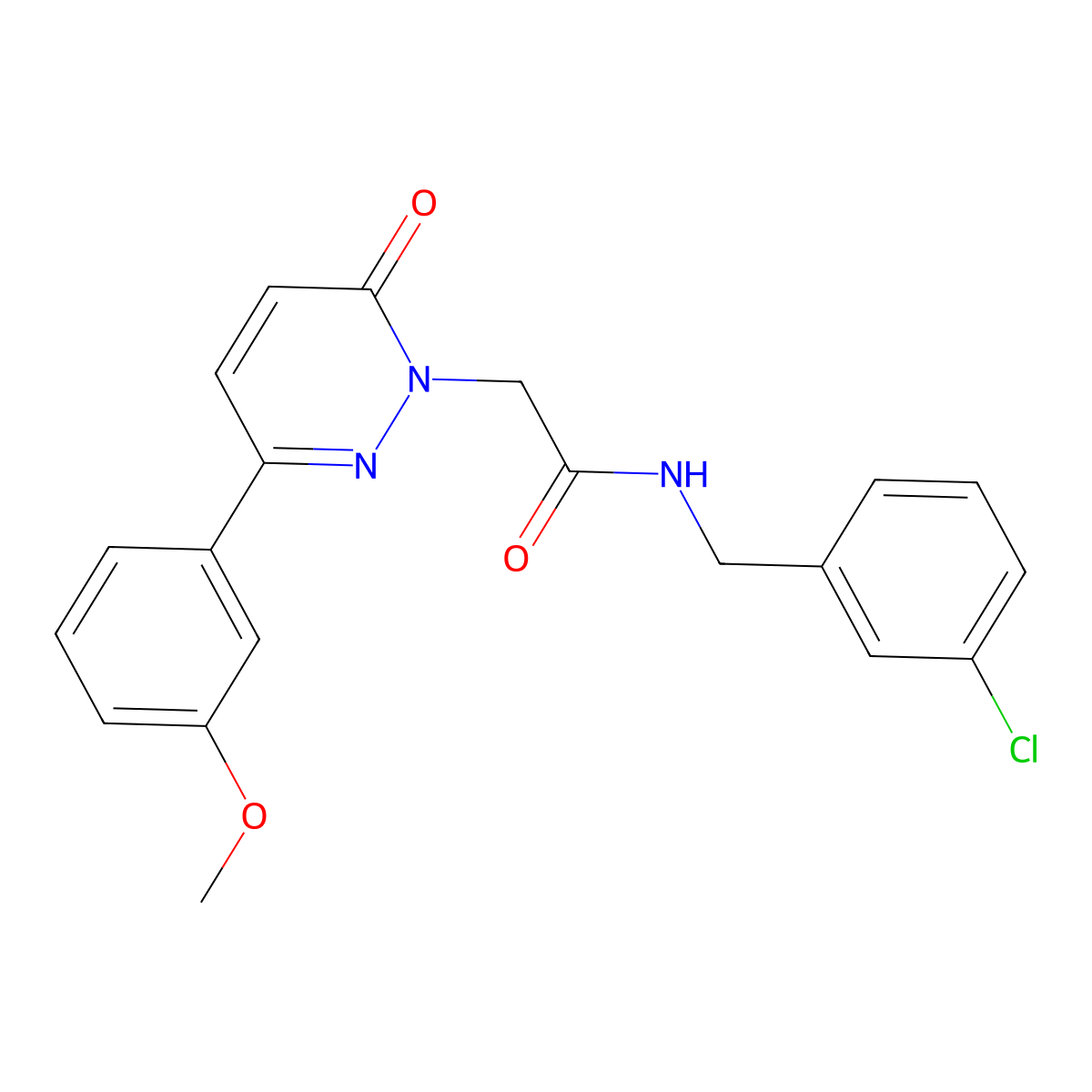 N-(3-chlorobenzyl)-2-[3-(3-methoxyphenyl)-6-oxo-1(6H)-pyridazinyl]acetamide molecular structure, CAS 1206085-53-1
