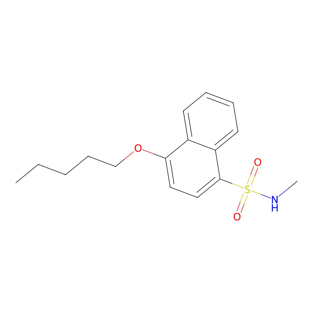 Methyl[(4-pentyloxynaphthyl)sulfonyl]amine molecular structure, CAS 1206085-58-6