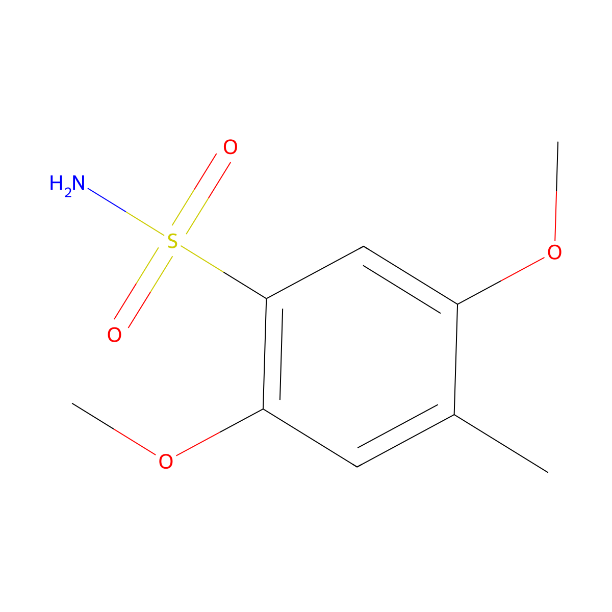 2,5-Dimethoxy-4-methylbenzenesulfonamide molecular structure, CAS 1206087-00-4