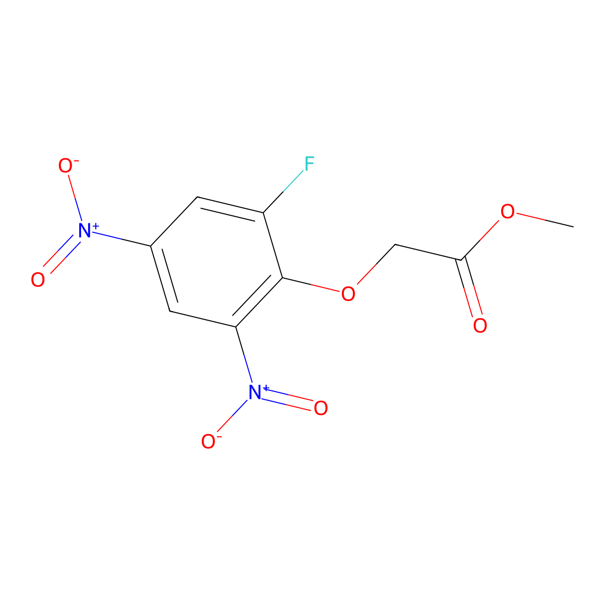 Methyl (2-fluoro-4,6-dinitrophenoxy)acetate molecular structure, CAS 1206087-01-5