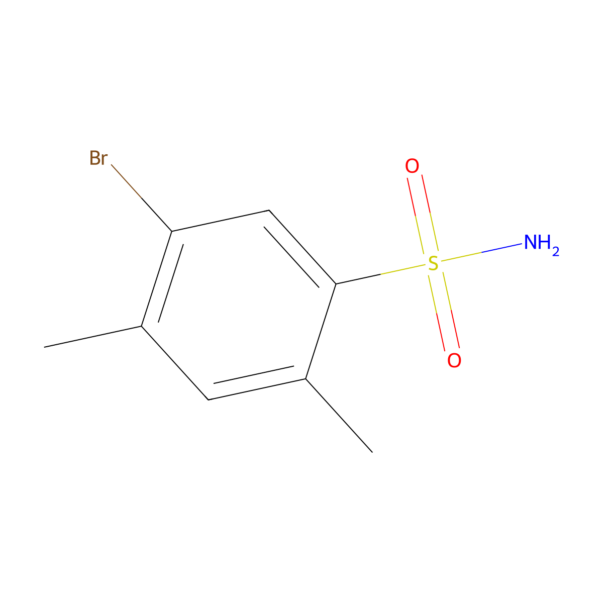 5-Bromo-2,4-dimethylbenzene-1-sulfonamide molecular structure, CAS 1206087-06-0