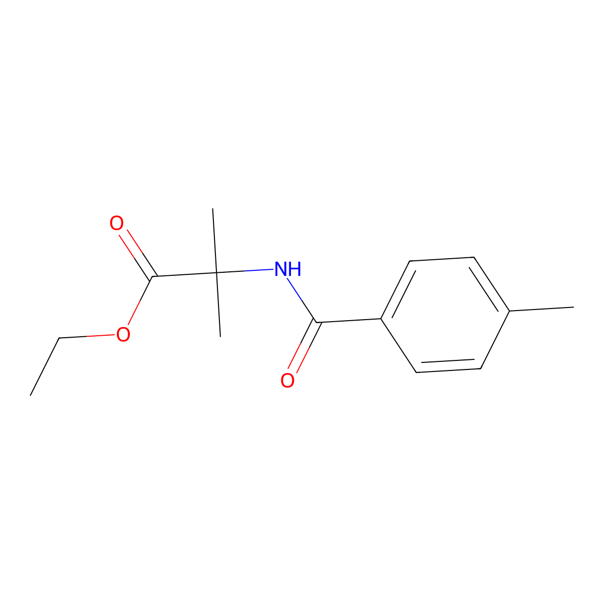 ethyl 2-methyl-N-(4-methylbenzoyl)alaninate molecular structure, CAS 1206087-17-3