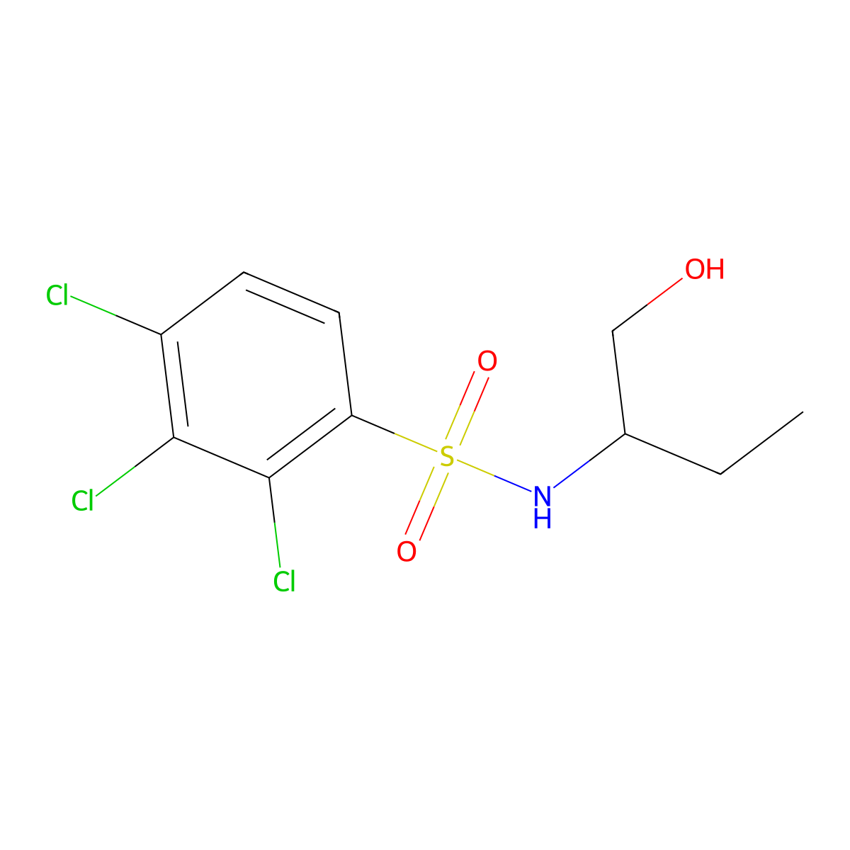 (1-Ethyl-2-hydroxyethyl)[(2,3,4-trichlorophenyl)sulfonyl]amine molecular structure, CAS 1206087-25-3