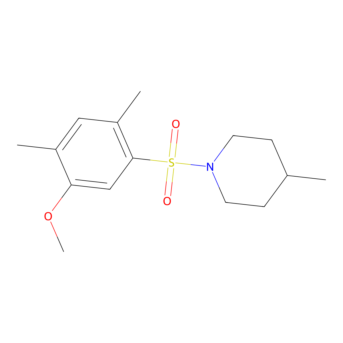 1-[(5-Methoxy-2,4-dimethylphenyl)sulfonyl]-4-methylpiperidine molecular structure, CAS 1206087-97-9