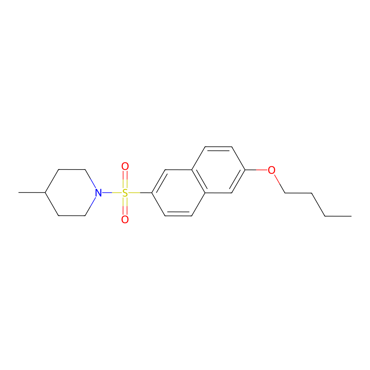 1-[(6-Butoxynaphthalen-2-yl)sulfonyl]-4-methylpiperidine molecular structure, CAS 1206088-02-9