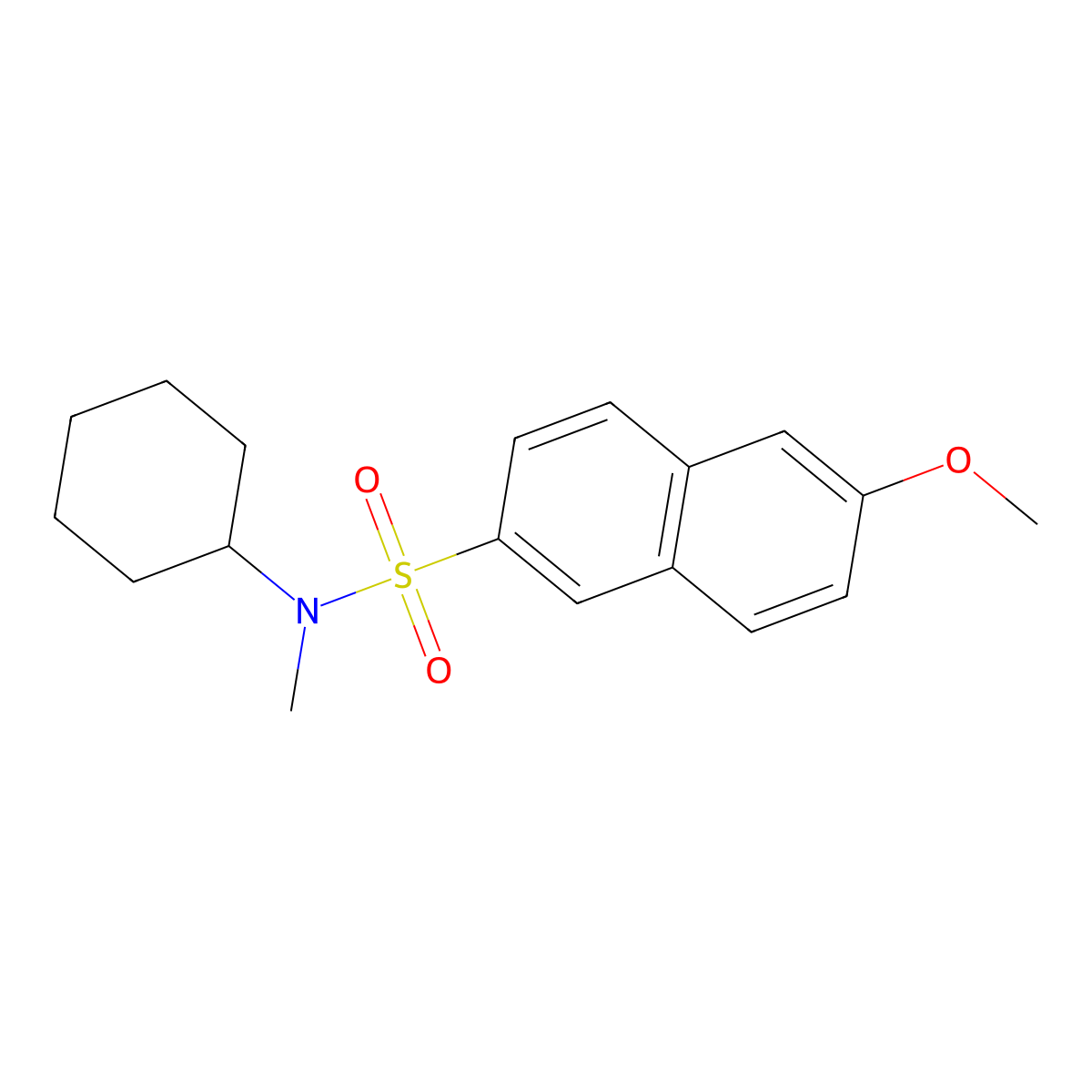 Cyclohexyl[(6-methoxy(2-naphthyl))sulfonyl]methylamine molecular structure, CAS 1206088-53-0
