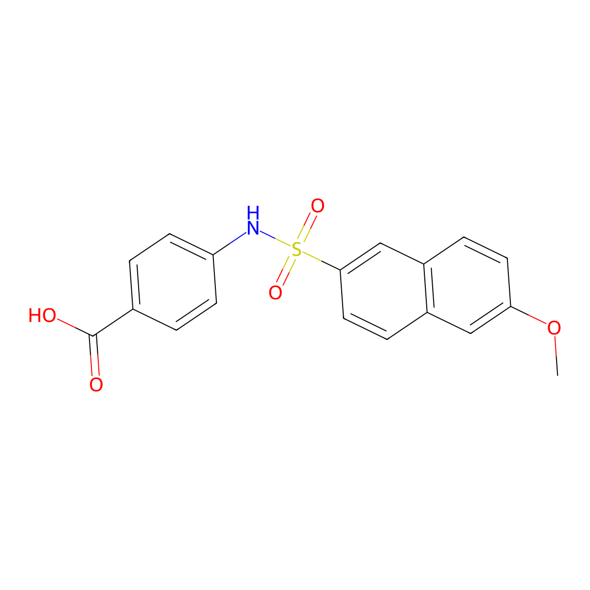 4-(6-Methoxynaphthalene-2-sulfonamido)benzoic acid molecular structure, CAS 1206090-99-4
